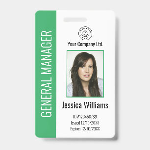 Gepersonaliseerde Groene identiteitskaart van de M Badge