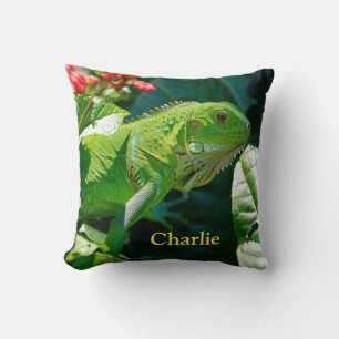 Gepersonaliseerde groene Iguana Lizard Kussen