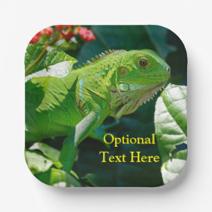 Gepersonaliseerde groene Iguana Lizard Papieren Bordje