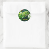 Gepersonaliseerde groene Iguana Lizard Ronde Sticker (Tas)