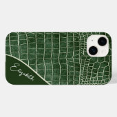 Gepersonaliseerde groene krokodil Case-Mate iPhone case (Achterkant (horizontaal))