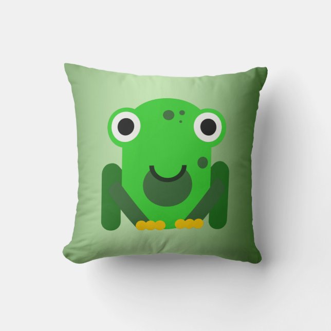 Gepersonaliseerde groene meneer Frog Kussen (Voorkant)