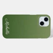 Gepersonaliseerde groene ombre Case-Mate iPhone case (Achterkant (horizontaal))