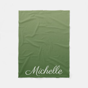Gepersonaliseerde groene ombre fleece deken