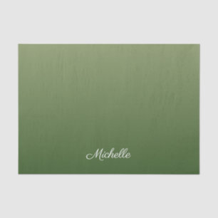 Gepersonaliseerde groene ombre tissuepapier