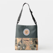 Gepersonaliseerde Groene/Perzik Canvas tas w/Leav (Achterkant)