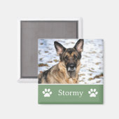 Gepersonaliseerde Groene Pet Foto Magnet Magneet (Voorkant / Achterkant)
