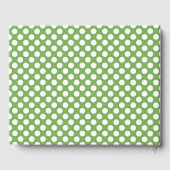 Gepersonaliseerde groene polka dot gastenboek (Achterkant)