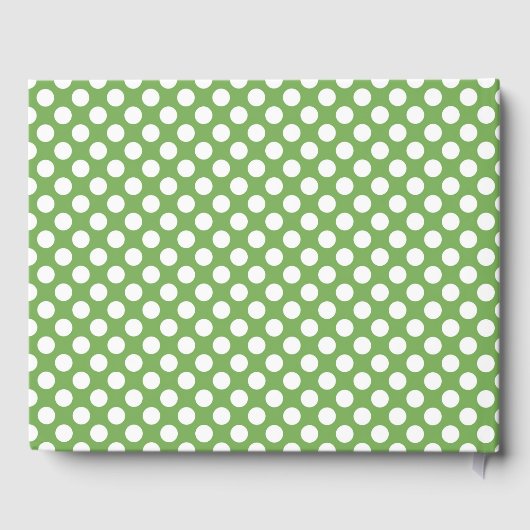 Gepersonaliseerde groene polka dot gastenboek (Achterkant)