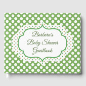 Gepersonaliseerde groene polka dot gastenboek (Voorkant)