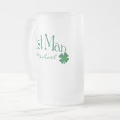 Gepersonaliseerde groene Shamrock Best Man Beer St Matglas Bierpul (Voorkant links)