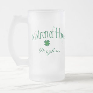 Gepersonaliseerde groene Shamrock MOH Beer Stein Matglas Bierpul
