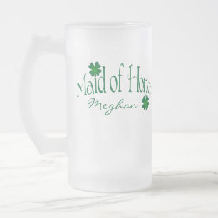 Gepersonaliseerde groene Shamrock MOH Beer Stein Matglas Bierpul
