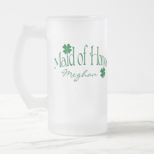 Gepersonaliseerde groene Shamrock MOH Beer Stein Matglas Bierpul (Links)