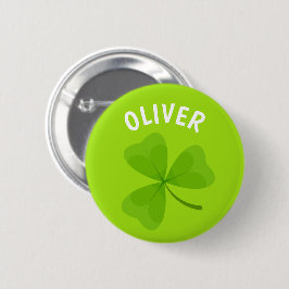 Gepersonaliseerde groene Shamrock Ronde Button 5,7 Cm