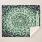 Gepersonaliseerde Groene Steen Mandala Sherpa Deken (Voorkant (horizontaal))