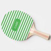 Gepersonaliseerde Groene Stripe Ping Pong Paddle Tafeltennisbatje (Zijkant)