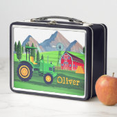 Gepersonaliseerde Groene Tractor Barnyard Boerderi (In situ)