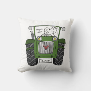 Gepersonaliseerde Groene Tractor Land Boerderij Br Kussen
