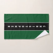Gepersonaliseerde groene zwarte Stripe Bath-handdo Bad Handdoek (Handdoek)
