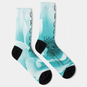 Gepersonaliseerde GROOM Abstracte Blauw & Witte Bl Sokken