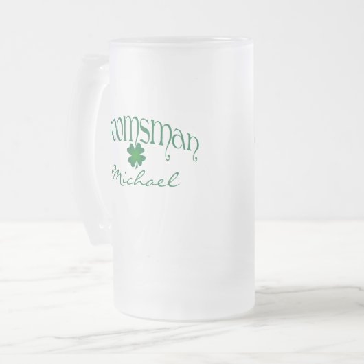 Gepersonaliseerde Groomsman Beer Stein Matglas Bierpul (Voorkant links)