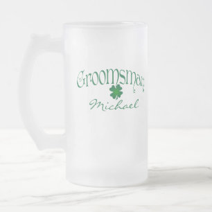 Gepersonaliseerde Groomsman Beer Stein Matglas Bierpul