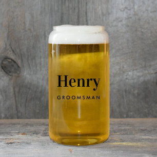 Gepersonaliseerde Groomsman Bruiloft Blikvorm Glas