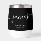 Gepersonaliseerde Groomsman Elegant Script Kalligr (Voorkant)