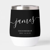 Gepersonaliseerde Groomsman Elegant Script Kalligr (Achterkant)