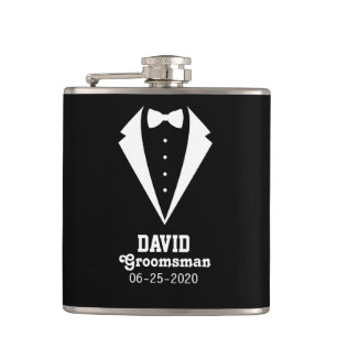 Gepersonaliseerde Groomsman Gift Black Heupfles