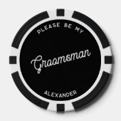 Gepersonaliseerde Groomsman voorstel Poker Chips (Voorkant)