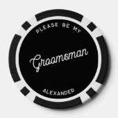 Gepersonaliseerde Groomsman voorstel Poker Chips (Achterkant)