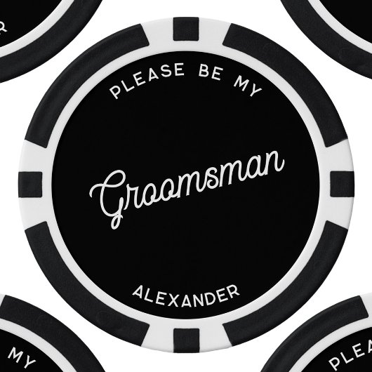 Gepersonaliseerde Groomsman voorstel Poker Chips