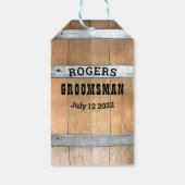 Gepersonaliseerde Groomsman Whiskey Barrel Cadeaulabel (Achterkant)