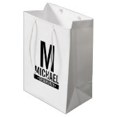 Gepersonaliseerde Groomsman's Monogram en Naam Medium Cadeauzakje