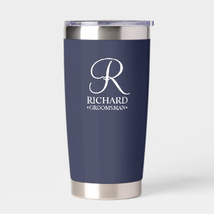 Gepersonaliseerde Groomsman's Naam en Monogram Geïsoleerde Drinkbeker