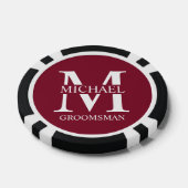Gepersonaliseerde Groomsman's Naam en Monogram Poker Chips (Enkel)
