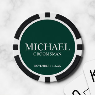 Gepersonaliseerde Groomsman's Naam en Monogram Poker Chips