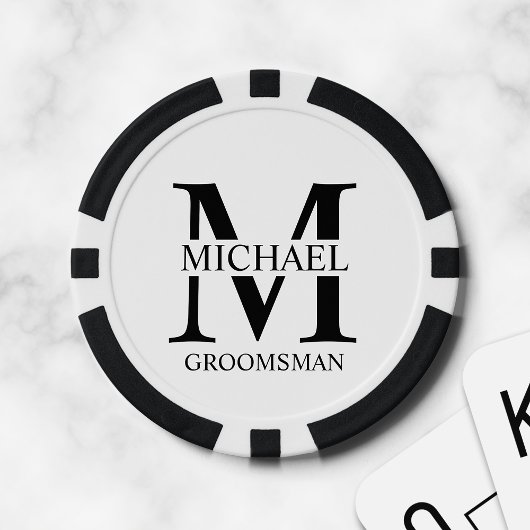 Gepersonaliseerde Groomsman's Naam en Monogram Poker Chips