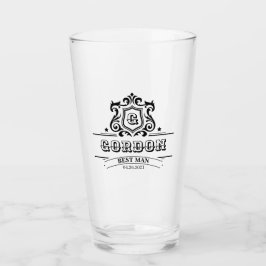Gepersonaliseerde Groomsmen Bestman Groom Pint Gla Glas
