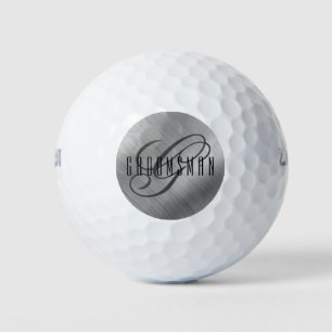 Gepersonaliseerde Groomsmen geborsteld zilver Golfballen