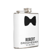 Gepersonaliseerde Groomsmen Kolf met Bow Stropdas  Heupfles (Rechts)