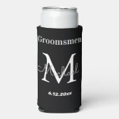 gepersonaliseerde groomsmen, zwarte witte kerkbrui (Seltzer Voorkant)