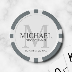 Gepersonaliseerde Groomsmen's naam en monogram Poker Chips