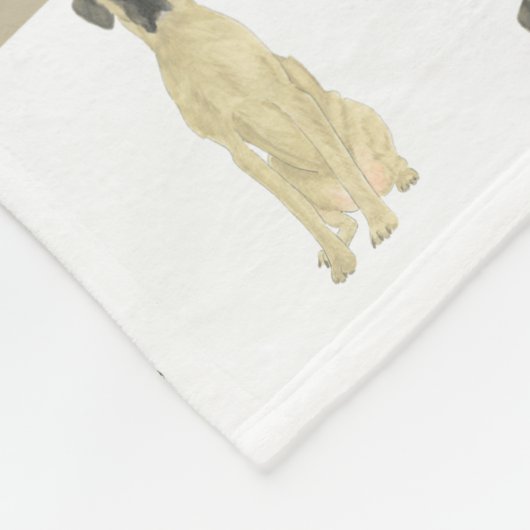 Gepersonaliseerde Grote Deen (gemaskerde Fawn) Fleece Deken (Hoek)