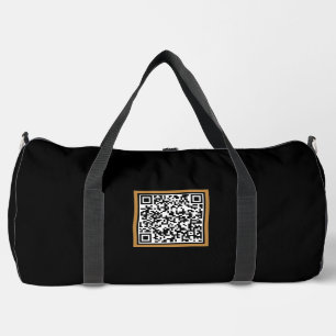 Gepersonaliseerde Grote Duffeltas met QR Code Prin Plunjezak