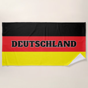 Gepersonaliseerde grote Duitse vlag van Duitsland Strandlaken