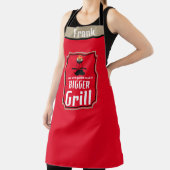 Gepersonaliseerde Grote Grill Grappig Papa Papa Jo Schort (Insitu)