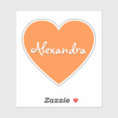 Gepersonaliseerde grote Oranje hartnaam Sticker (Vel)